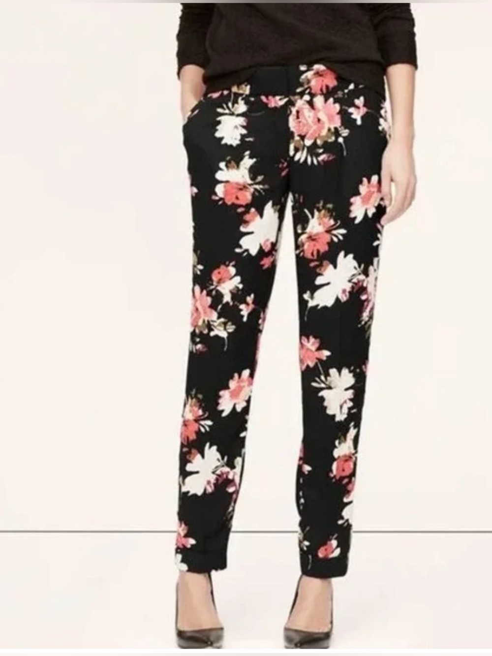 LOFT drapey soft floral pants